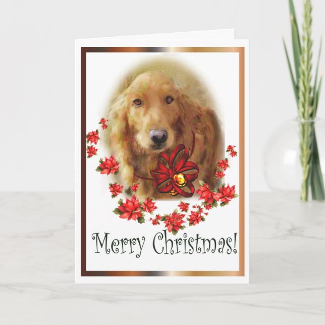 Christmas Golden Retriever Greeting Card (Front)