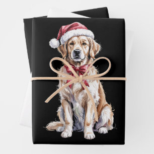 Christmas Golden Retriever Lover Dog Mama  Wrapping Paper Sheet