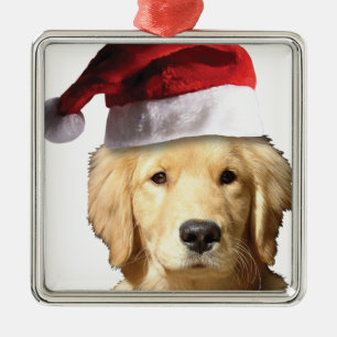 Christmas Golden Retriever Metal Tree Decoration