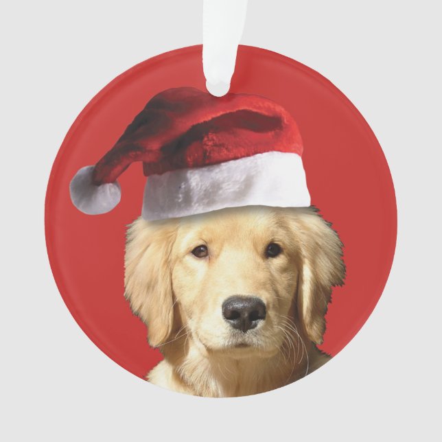 Christmas Golden Retriever Ornament (Front)
