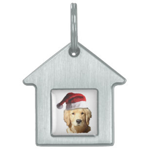 Christmas Golden Retriever Pet Tag