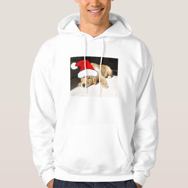 Christmas Golden Retriever Pup Hoodie (Front)