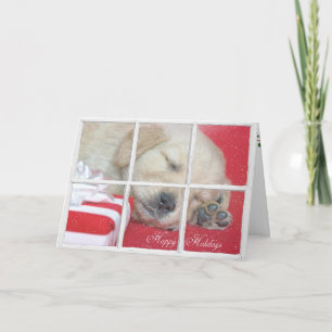Christmas Golden Retriever Puppy Holiday Card