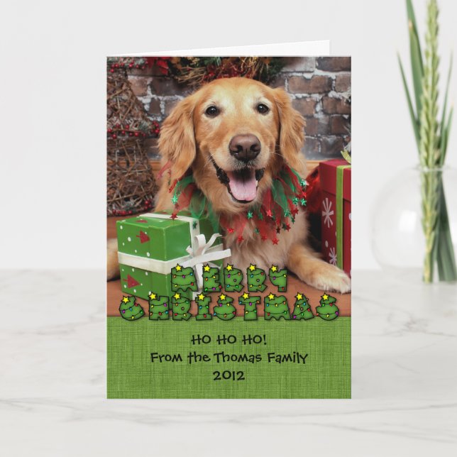 Christmas - Golden Retriever - Sidney Holiday Card (Front)