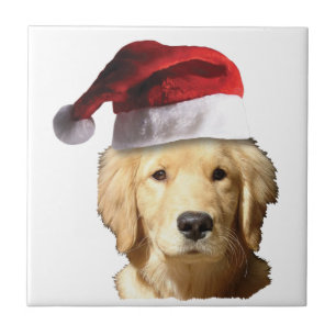 Christmas Golden Retriever Tile