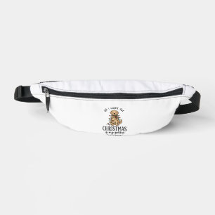 Christmas Golden Retriever Wish List Design Bum Bags
