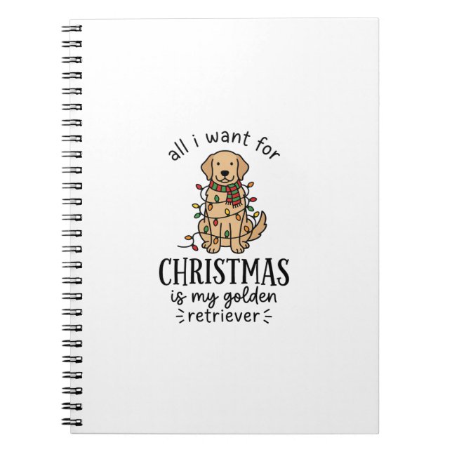 Christmas Golden Retriever Wish List Design Notebook (Front)