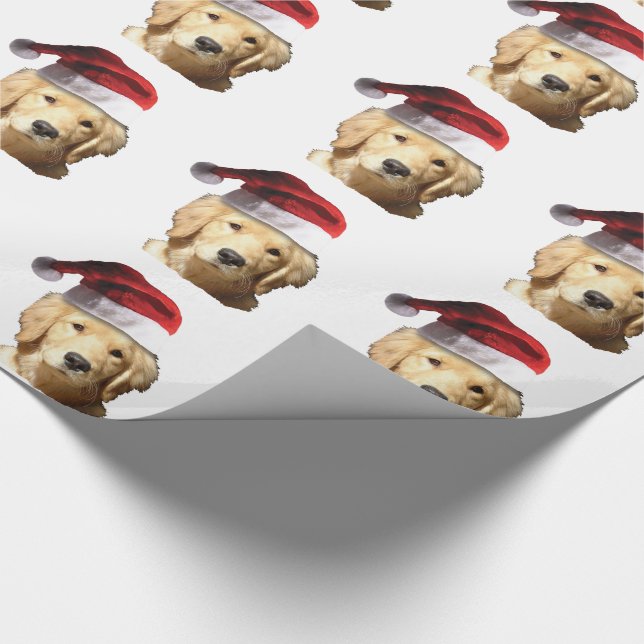 Christmas Golden Retriever Wrapping Paper (Corner)