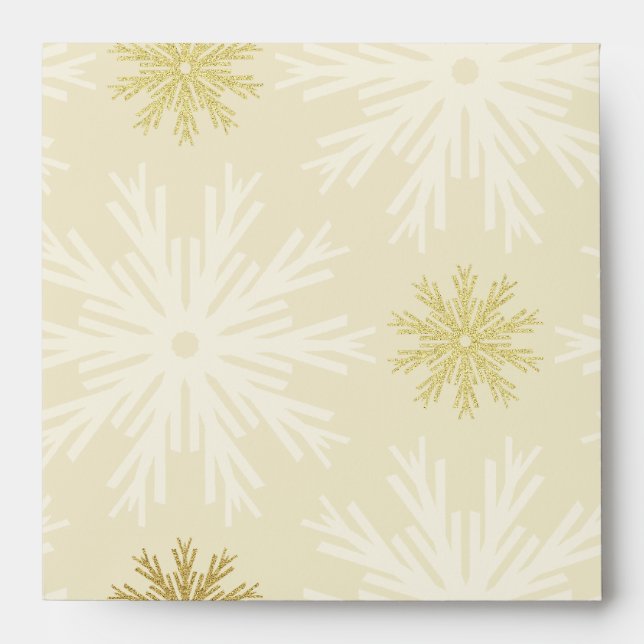 Christmas Golden Snowflakes envelope (Front)