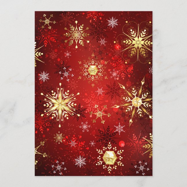 Christmas Golden Snowflakes on Red Background Programme (Front)