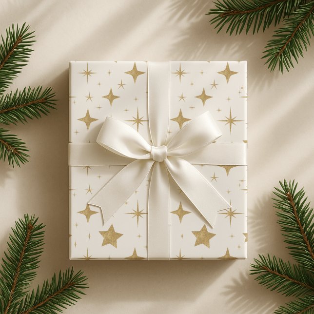 Christmas Golden Stars Wrapping Paper (Creator Uploaded)