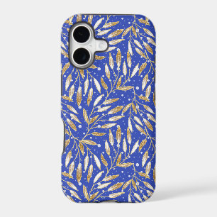 Christmas, Golden twigs, white, snowflakes, winter