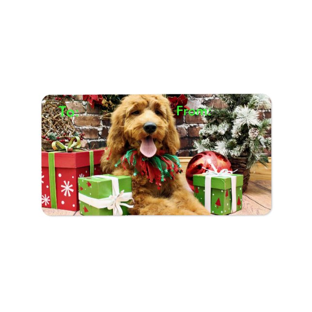 Christmas - GoldenDoodle - Claire Label (Front)