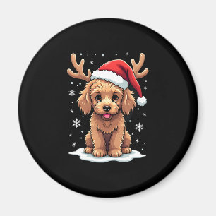 Christmas Goldendoodle Dog Reindeer Holiday Doodle Magnet