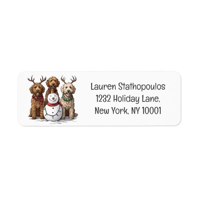 Christmas Goldendoodle Dogs (Front)