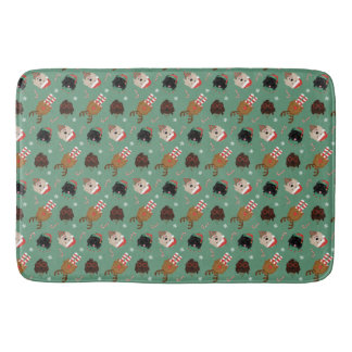 Christmas Goldendoodle Dogs Bath Mat
