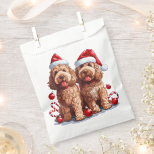 Christmas Goldendoodle Dogs Favour Bags