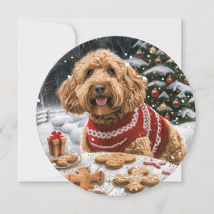Christmas Goldendoodle Dogs Holiday Card