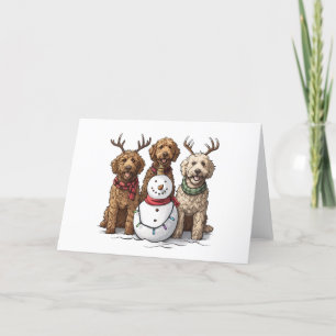 Christmas Goldendoodle Dogs Holiday Card