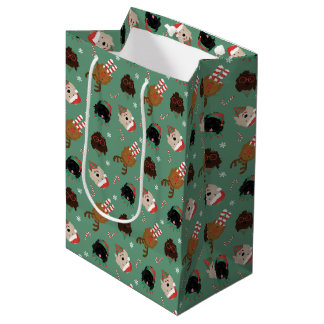 Christmas Goldendoodle Dogs Medium Gift Bag