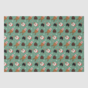Christmas Goldendoodle Dogs Tissue Paper