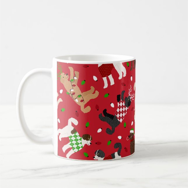 Christmas Goldendoodle Labradoodle Coffee Mug (Left)