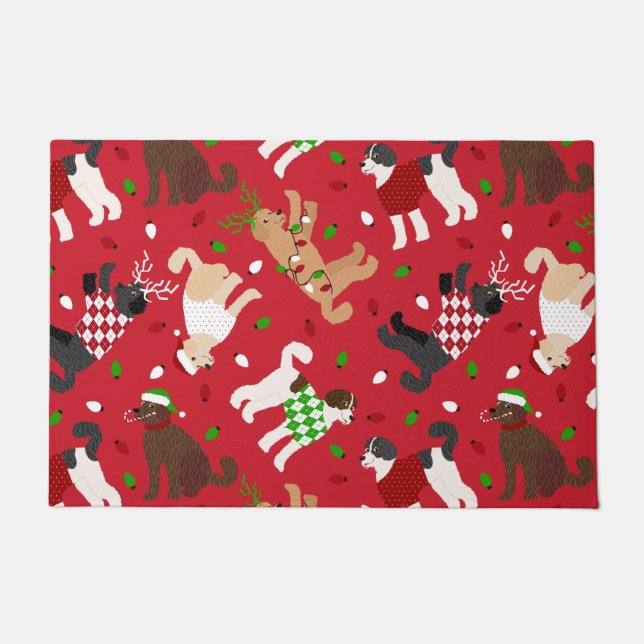 Christmas Goldendoodle Labradoodle Doormat (Front)