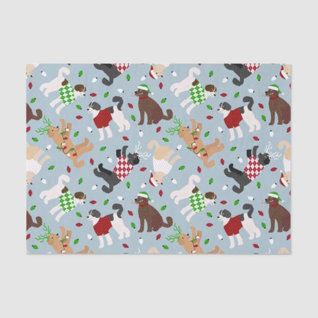 Christmas Goldendoodle Labradoodle Tissue Paper (Front)