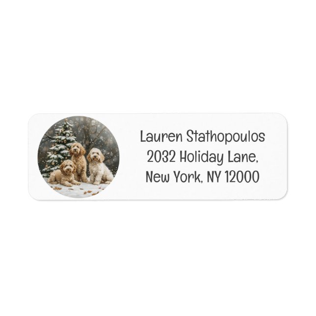 Christmas Goldendoodle Puppy Dogs (Front)