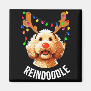 Christmas Goldendoodle Reindeer Doodle Dog Reindoo Magnet