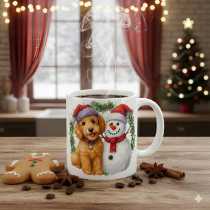 Christmas Goldendoodle Snowman Winter Doodle Gift  Coffee Mug