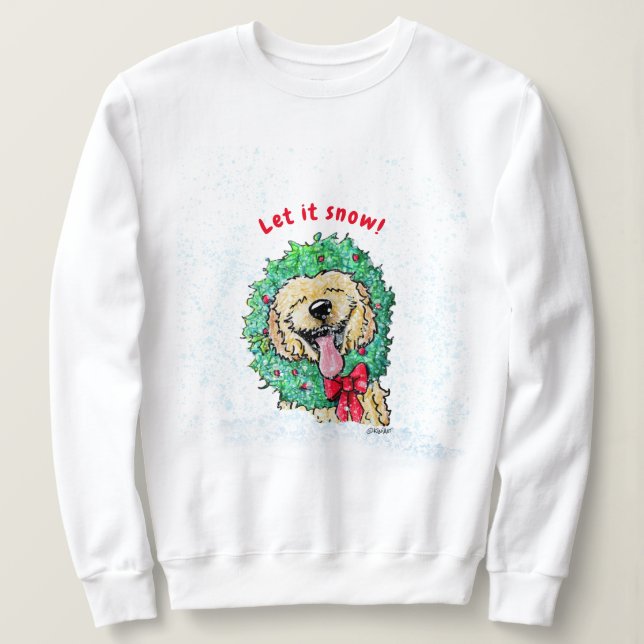 Christmas Goldendoodle Sweatshirt (Design Front)