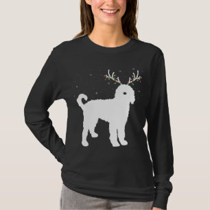 Christmas Goldendoodle With Antlers Xmas Reindeer  T-Shirt