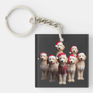 Christmas Goldendoodle, Xmas Labradoodle Dog Key Ring