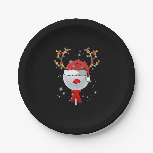 Christmas Golf Ball   Paper Plate (Front)