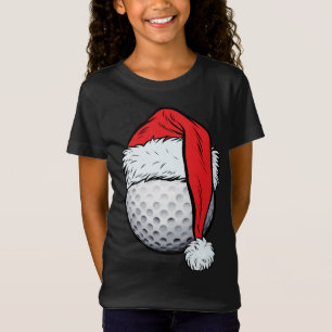 Christmas Golf Ball Santa Hat Funny Sport Xmas T-Shirt