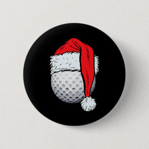 Christmas Golf Ball Santa Hat Xmas Golfing Boys Me 6 Cm Round Badge