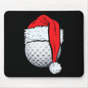 Christmas Golf Ball Santa Hat Xmas Golfing Boys Me Mouse Pad