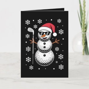 Christmas Golf Ball Snowman Santa Sunglasses Xmas Card