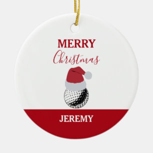 Christmas Golf Ball Sports Custom Name Ceramic Tree Decoration