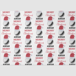 Christmas Golf Ball Sports Custom Name Tissue Paper