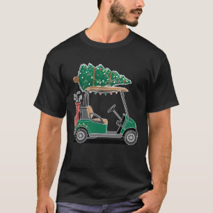 Christmas Golf Cart Tree Lights Clubs Bag Holiday T-Shirt