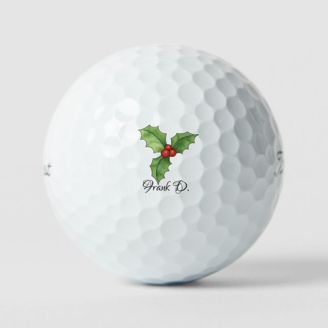 Christmas Golf Gift, Personalised Name Titleist Balls (Front)
