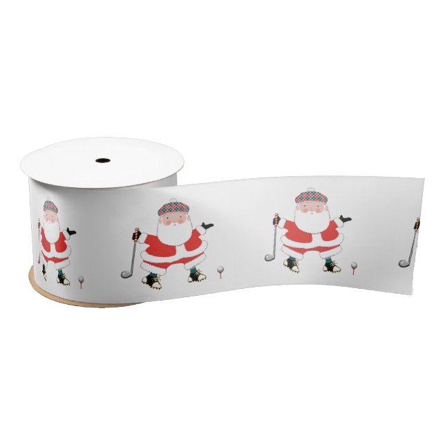 Christmas Golf Gift Satin Ribbon (Spool)