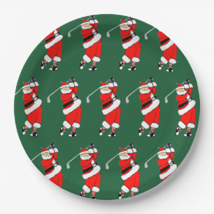 Christmas Golf Holiday Party Paper Plate