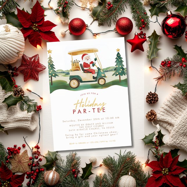 Christmas Golf Invitation Holiday Golf Par-tee (Creator Uploaded)