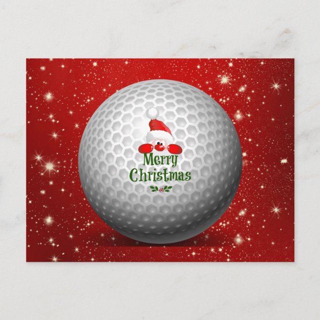 Christmas Golf Santa Design Holiday Postcard (Front)