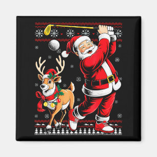 Christmas Golf Santa Golfer Christmas Pajama Reind Magnet