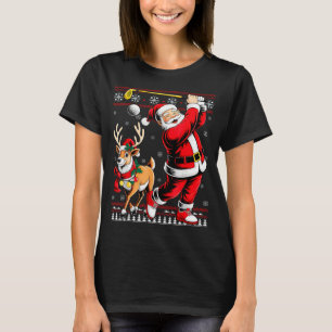 Christmas Golf Santa Golfer Christmas Pajama Reind T-Shirt