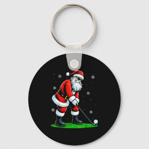 Christmas Golf Santa Golfer Xmas Funny Christmas G Key Ring